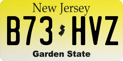 NJ license plate B73HVZ