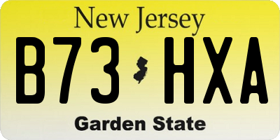 NJ license plate B73HXA