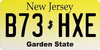 NJ license plate B73HXE