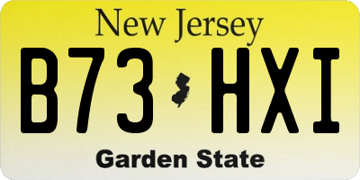 NJ license plate B73HXI