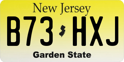 NJ license plate B73HXJ