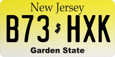 NJ license plate B73HXK
