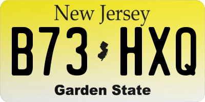 NJ license plate B73HXQ