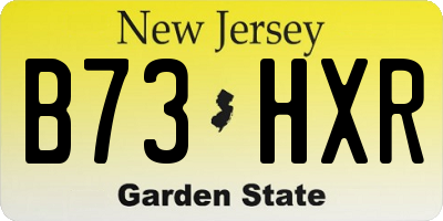 NJ license plate B73HXR