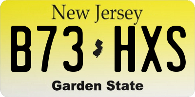 NJ license plate B73HXS