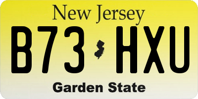 NJ license plate B73HXU