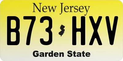 NJ license plate B73HXV
