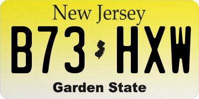 NJ license plate B73HXW