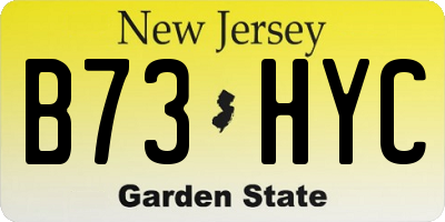 NJ license plate B73HYC