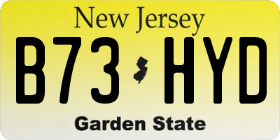 NJ license plate B73HYD