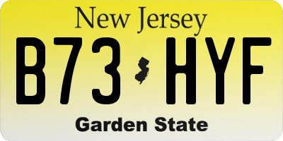 NJ license plate B73HYF