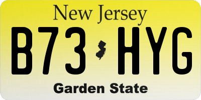 NJ license plate B73HYG