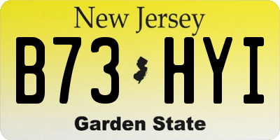 NJ license plate B73HYI