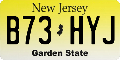 NJ license plate B73HYJ