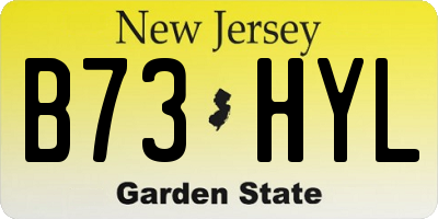 NJ license plate B73HYL