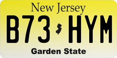NJ license plate B73HYM