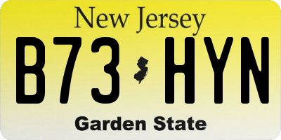 NJ license plate B73HYN