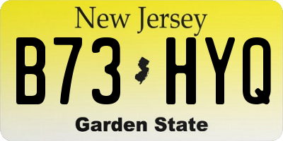 NJ license plate B73HYQ