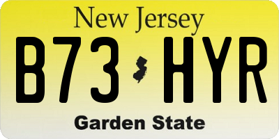 NJ license plate B73HYR