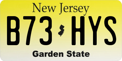 NJ license plate B73HYS