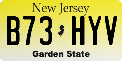 NJ license plate B73HYV