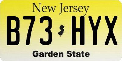 NJ license plate B73HYX