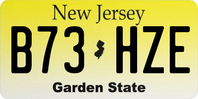 NJ license plate B73HZE