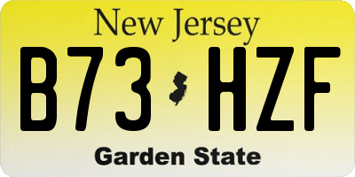 NJ license plate B73HZF