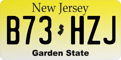 NJ license plate B73HZJ
