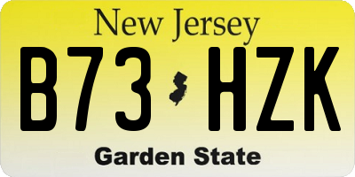 NJ license plate B73HZK