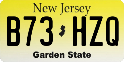 NJ license plate B73HZQ