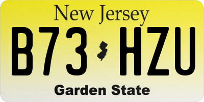 NJ license plate B73HZU