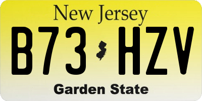 NJ license plate B73HZV
