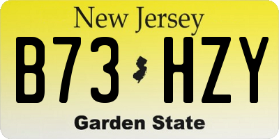 NJ license plate B73HZY