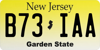 NJ license plate B73IAA