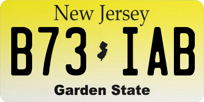 NJ license plate B73IAB