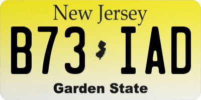 NJ license plate B73IAD