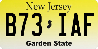 NJ license plate B73IAF