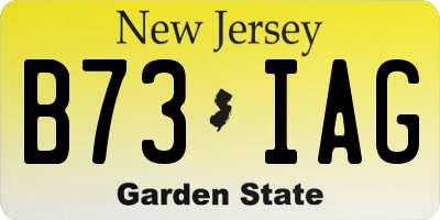 NJ license plate B73IAG