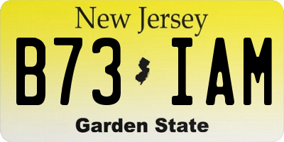 NJ license plate B73IAM