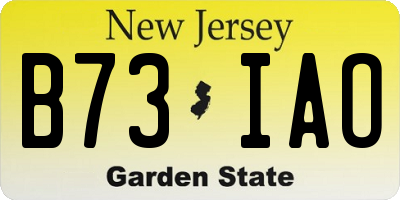 NJ license plate B73IAO