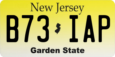 NJ license plate B73IAP