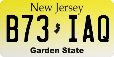 NJ license plate B73IAQ