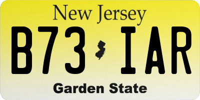 NJ license plate B73IAR