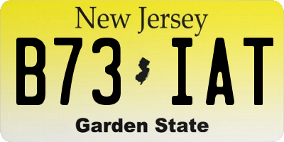 NJ license plate B73IAT