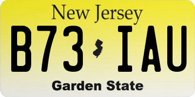 NJ license plate B73IAU