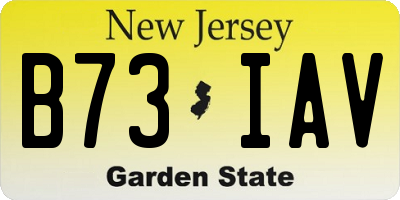 NJ license plate B73IAV