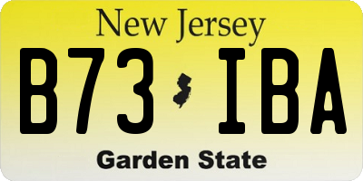 NJ license plate B73IBA
