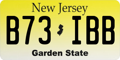 NJ license plate B73IBB