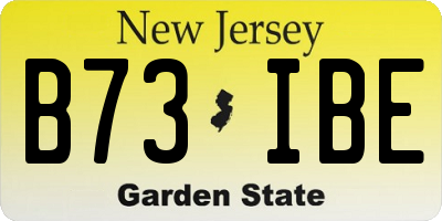NJ license plate B73IBE